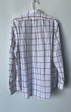 Load image into Gallery viewer, Banana Republic Mens Beige Dark Plaid Print Classic Fit Dress Shirt Sz L 16-16.5
