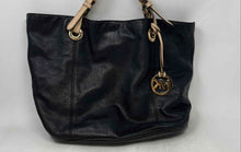 Load image into Gallery viewer, Michael Kors Womens Jet Set Black Pebbled Leather Double Handle Travel Tote Bag
