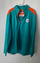 Load image into Gallery viewer, NFL Team Apparel Mens Green Miami Dolphins Activewear Quarter-Zip Jacket Size XL
