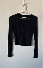 Load image into Gallery viewer, Abercrombie &amp; Fitch Womens Black Long Sleeve Button Front Cardigan Sweater Sz XS
