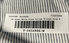 Load image into Gallery viewer, INC International Concepts Womens White Black Striped Button-Up Shirt Size 8
