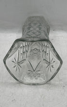 Load image into Gallery viewer, Clear Engraved Crystal Cut Decorative Collectible Scalloped Edge Flower Vase
