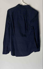 Load image into Gallery viewer, Tommy Hilfiger Womens Blue Spread Collar Long Sleeve Button-Up Shirt Size Small
