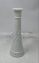Load image into Gallery viewer, White Ceramic Stars &amp; Bars Embossed Home Decorative Flower Bud Vase Collectible
