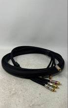 Load image into Gallery viewer, Black Braided Gold-Tone Connectors Heavy-Duty RCA Component Audio Video Cable
