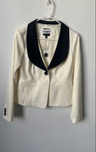 Load image into Gallery viewer, The Limited Womens White Black Shawl Lapel One-Button Blazer Size 10 With Tag
