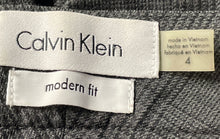 Load image into Gallery viewer, Calvin Klein Womens Dark Gray Printed Flat Front Modern Fit Dress Pants Size 4
