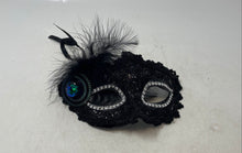 Load image into Gallery viewer, Adult Unisex Black Dramatic Feather Embellished Costume Masquerade Eye Mask

