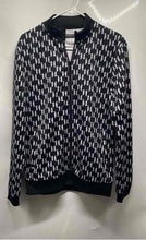 Load image into Gallery viewer, Karl Lagerfeld Womens Black White Monogram Print Full-Zip Track Jacket Size S
