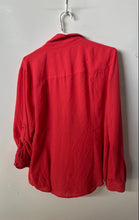 Load image into Gallery viewer, Michael Kors Womens Coral Roll Tab Sleeve Collared Blouse Top Size XL

