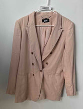 Load image into Gallery viewer, DKNY Womens Pink Notch Lapel Welt Pocket Double-Breasted Blazer Jacket No Size
