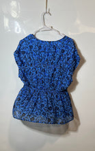 Load image into Gallery viewer, Old Navy Womens Blue Floral Dolman Sleeve Smocked Waist Blouse Top Size L
