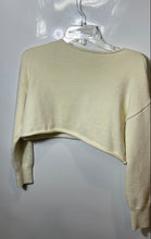 Load image into Gallery viewer, Zara Womens Beige Long Sleeve Round Neck Cropped Pullover Sweater Size S
