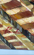 Load image into Gallery viewer, Vintage Mediterranean Coastal Sea View Terrace Canvas Oil Painting Signed
