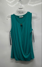 Load image into Gallery viewer, Calvin Klein Womens Green Sleeveless Surplice Neck Wrap Blouse Top Size M
