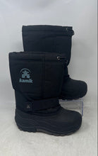 Load image into Gallery viewer, Kamik Kids Rocket Black Drawstring Round Toe Mid-Calf Winter Snow Boots Size 2
