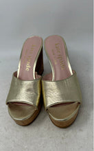 Load image into Gallery viewer, Kate Spade New York Womens Penelope Pink Gold Leather Wedge Slide Sandals Sz 9 B
