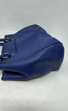 Load image into Gallery viewer, Dana Buchman Womens Royal Blue Leather Double Handle Pockets Shoulder Handbag
