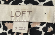 Load image into Gallery viewer, Ann Taylor Loft Womens Black White Animal Print Button Front Blouse Top Size S
