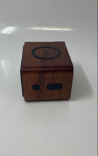 Load image into Gallery viewer, Tomax Mahogany Wood Crafted Cube Bluetooth Speaker &amp; Wireless Charger Not Tested
