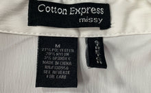 Load image into Gallery viewer, Cotton Express Womens White 3/4 Sleeve Stretch Pockets Button-Up Shirt Size M
