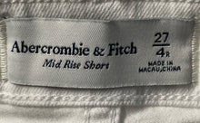 Load image into Gallery viewer, Abercrombie &amp; Fitch Womens White Denim Mid Rise Cuffed Cut-Off Shorts Size 27/4R
