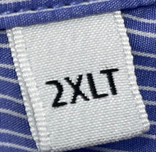 Load image into Gallery viewer, Lacoste Mens Blue Striped Long Sleeve Collared Button-Up Shirt Size 2XLT
