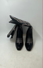 Load image into Gallery viewer, Unbranded Womens Black Square Toe Block Cowboy Western Boots Size 38
