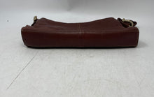 Load image into Gallery viewer, Liz Claiborne Womens Brown Leather Logo Charm Inner Zipped Pockets Shoulder Bag
