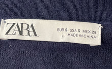 Load image into Gallery viewer, Zara Womens Blue Long Sleeve Collared Polo Pullover Sweater Size Small
