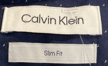 Load image into Gallery viewer, Calvin Klein Mens Blue Printed Cotton Slim-Fit Long Sleeve Dress Shirt Size L
