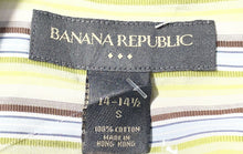 Load image into Gallery viewer, Banana Republic Mens Multicolor Striped Long Sleeve Dress Shirt Size S 14-14.5

