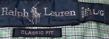 Load image into Gallery viewer, Ralph Lauren Mens Green Plaid Print Cotton Classic Fit Button-Up Shirt Size L
