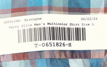 Load image into Gallery viewer, Perry Ellis Mens Multicolor Plaid Stretch Long Sleeve Collared Button-Up Shirt L
