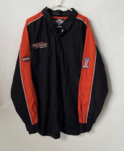 Load image into Gallery viewer, Harley-Davidson Mens Orange Black Cotton Collared Button-Up Shirt Size 2XL
