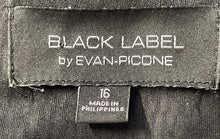 Load image into Gallery viewer, Black Label By Evan Picone Womens Black White Geometric Fit &amp; Flare Dress Sz 16
