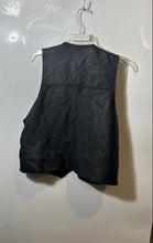Load image into Gallery viewer, Wilda Mens Black Leather Sleeveless Pockets Button Front Motorcycle Vest Sz 2XL
