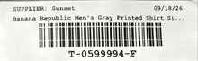 Load image into Gallery viewer, Banana Republic Mens Gray Cotton Long Sleeve Slim-Fit Button-Up Shirt Size L

