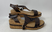 Load image into Gallery viewer, Giani Bernini Womens Terrii Brown Leather Wedge Heel Strappy Sandals Size 7M
