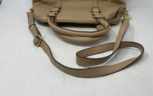 Load image into Gallery viewer, Sophia Visconti Womens Beige Leather Detachable Strap Zip Top Satchel Purse
