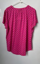Load image into Gallery viewer, Liz Claiborne Womens Pink White Floral Henley Neck Short Sleeve Blouse Top XXL

