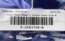 Load image into Gallery viewer, Anne Klein Womens Purple V-Neck Sleeveless Draped Side Tie Wrap Dress Size M
