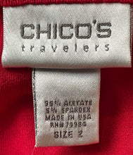 Load image into Gallery viewer, Chico's Womens Red Long Sleeves Ruched Tunic Blouse Top Size 2 With Tag
