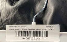 Load image into Gallery viewer, Siena New York Womens Black Leather Straight &amp; Pencil Skirt Sz 10 Missing Button

