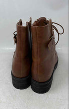 Load image into Gallery viewer, Qupid Womens Brown Leather Round Toe Lace-Up Ankle Combat Boots Size 9
