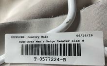 Load image into Gallery viewer, Hugo Boss Mens Beige Cotton Long Sleeve 1/4 Zip Pullover Sweatshirt Size Medium
