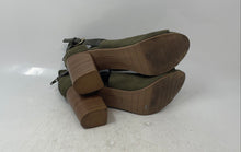 Load image into Gallery viewer, Kenneth Cole Reaction Womens Green Suede Peep Toe Block Heel Ankle Bootie Size 8
