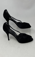 Load image into Gallery viewer, Stuart Weitzman Womens Black Peep Toe Buckle Stiletto Ankle Strap Heels Size 9M
