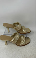 Load image into Gallery viewer, Michael Kors Womens Nadia Gold-Tone Leather Braided Strap Mule Heels Size 7.5M
