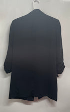 Load image into Gallery viewer, Zara Womens Black Rolled Long Sleeve Notch Collar Open Front Blazer Size XS
